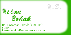 milan bohak business card